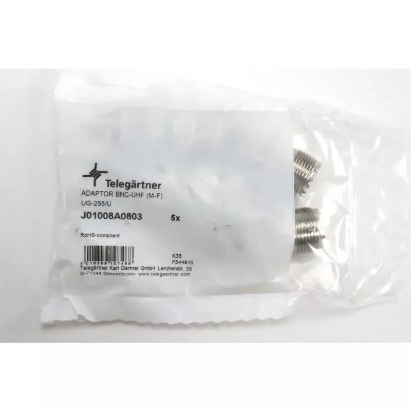 Telegärtner BNC-stekker naar UHF-bus coaxiale adapter J01008A0803