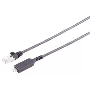 S CONN MAXIMUM CONNECTIVITY USB-C naar Ethernet-adapterkabel 1G, USB Type-C stekker naar RJ45, PVC, zwart, 1m (13-51025)
