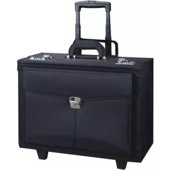 JÜSCHA Alassio Rocca 45034 zakelijke trolleytas, microvezel, zwart, 17-inch laptopvak, telescopische trekstang, 2 wielen