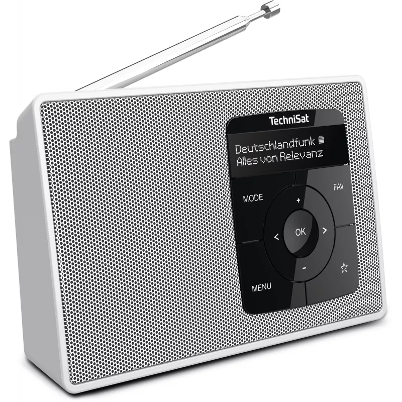 TechniSat DIGITRADIO 2 tafelradio DAB+ FM Bluetooth wekker wit 0001/3910