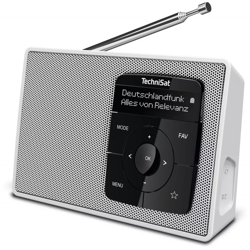 TechniSat DIGITRADIO 2 tafelradio DAB+ FM Bluetooth wekker wit 0001/3910