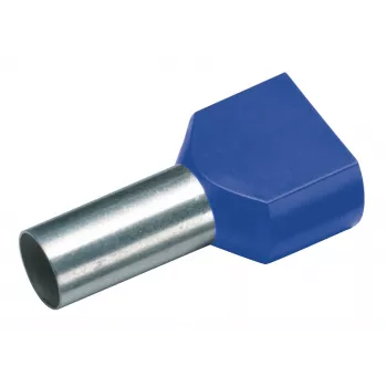 Cimco 187710 dubbele adereindhuls 2,5 mm² deels geïsoleerd blauw 100 stuks