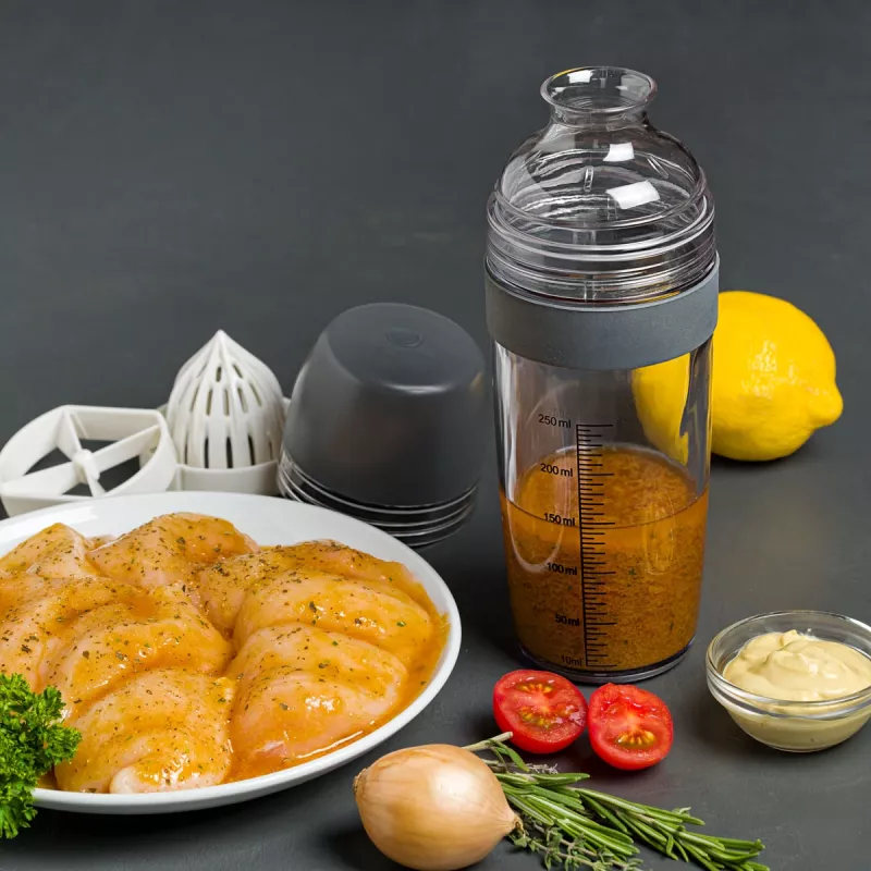 Lurch shaker grijs 250 ml dressing shaker met maatschaal 10023