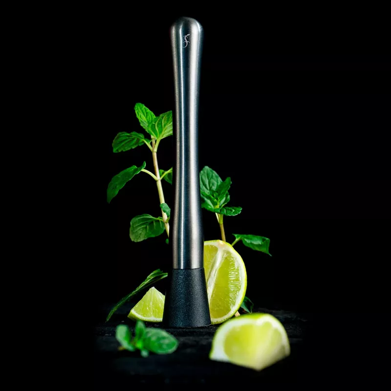 Lurch cocktailglas-randdecorateur & tangenset rookgrijs 240799