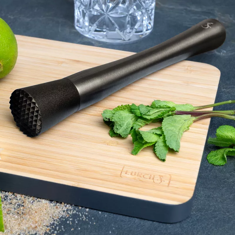 Lurch cocktailglas-randdecorateur & tangenset rookgrijs 240799
