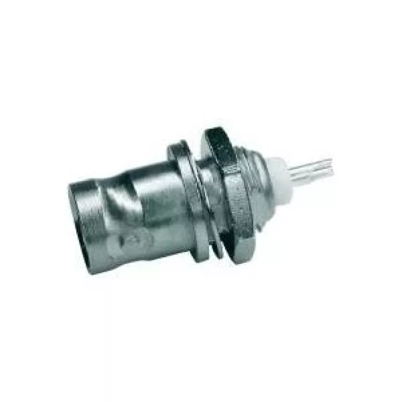 Telegärtner BNC-inbouwkuppeling 50 ohm, vergulde binnenleider, 4-gats flens, soldeeraansluiting (J01001A0053Z)