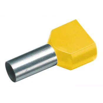 Cimco 187736 dubbele adereindhuls 1 mm² halfgeïsoleerd geel 100 stuks