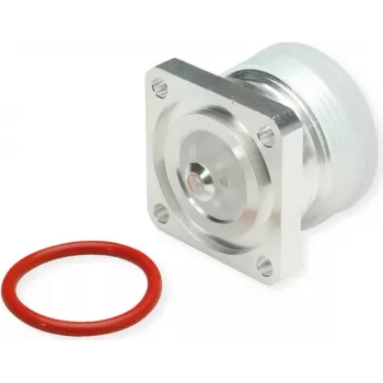 Telegärtner 7-16 DIN busconnector, paneelmontage, 50 Ohm, zilver