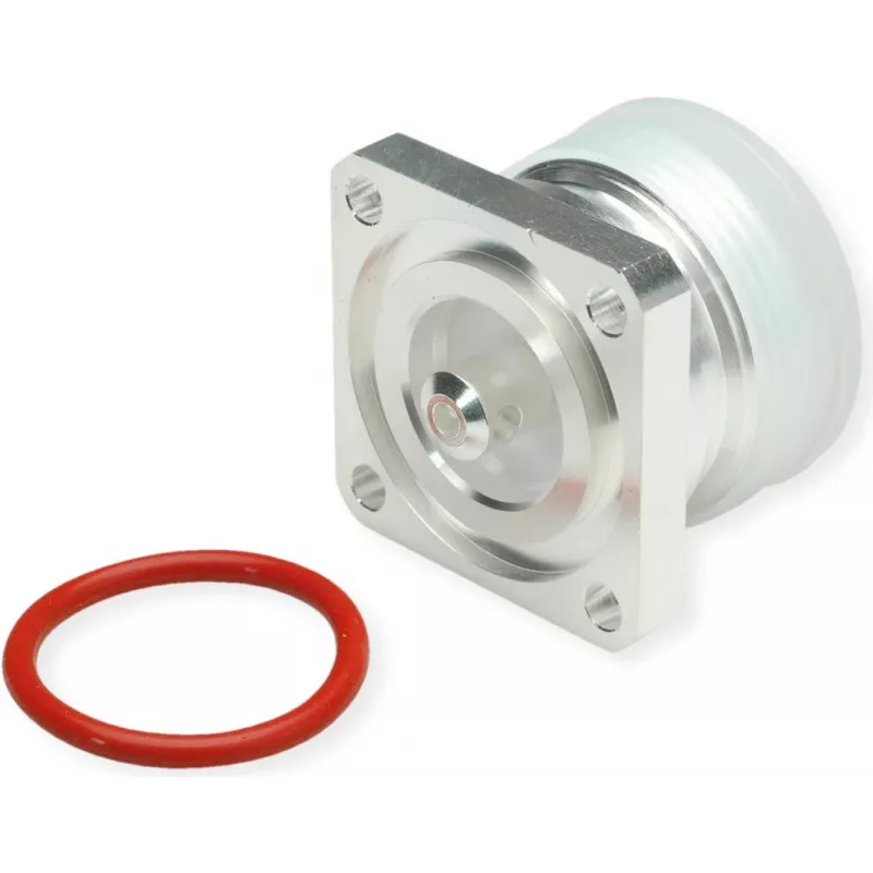 Telegärtner 7-16 DIN busconnector, paneelmontage, 50 Ohm, zilver