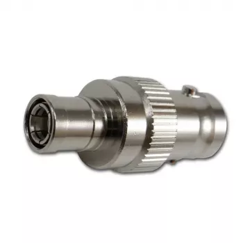 TELEGÄRTNER coaxiale adapter BNC-bus naar SMB-bus, 50 Ohm, recht, vernikkeld messing, vergulde contacten J01008F0013