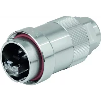 Telegärtner J60026A0000 TOC M12 D-gecodeerde 4-polige afgeschermde veldmontage-connector, roestvrij staal, schroefklem, IP68