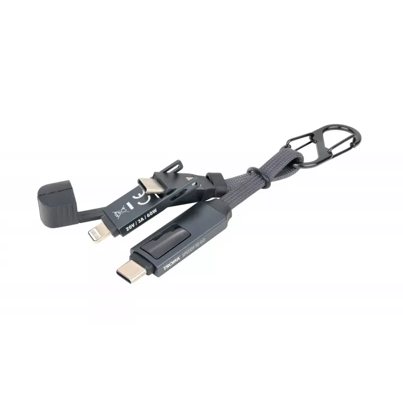 TROIKA SPEEDY TO GO sleutelhanger met winkelwagenmuntje - titanium CBL60/TI