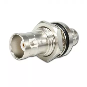 Telegärtner J01004A1233Z BNC-stekker naar BNC-bus adapter, 75 Ohm, zwart