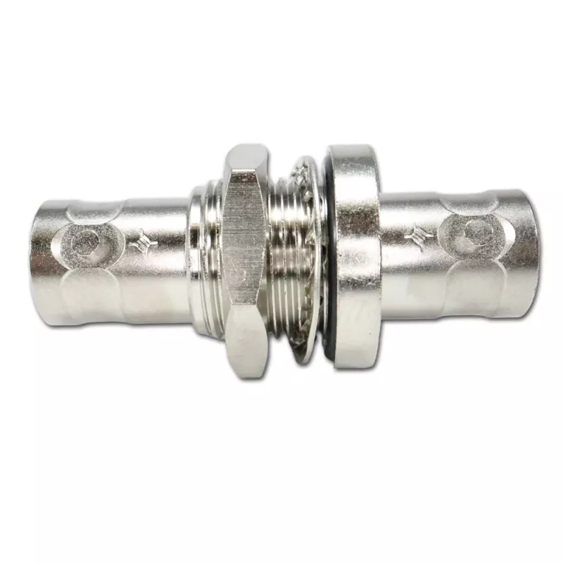 Telegärtner J01004A1233Z BNC-stekker naar BNC-bus adapter, 75 Ohm, zwart