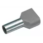 Cimco 187704 dubbele adereindhuls 0,75 mm² halfgeïsoleerd grijs (100 stuks)