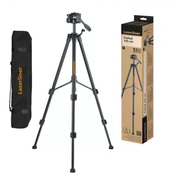 Laserliner FixPod 155 cm statief, maximale werkhoogte 155 cm, aluminium, zwart 090.132E