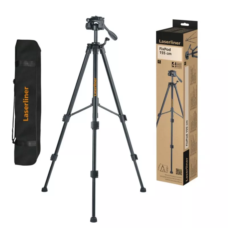 Laserliner FixPod 155 cm statief, maximale werkhoogte 155 cm, aluminium, zwart 090.132E
