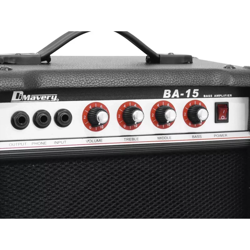 DIMAVERY BA-15 15W bascombo-versterker zwart 26363005
