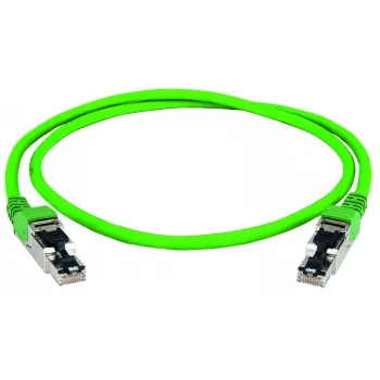 Telegärtner 100017345 RJ45 netwerkkabel, CAT 5 patchkabel groen met knikbescherming