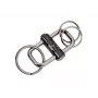TROIKA 2-WAY KEY snelkoppeling-sleutelhanger, matzwart metaalgietwerk met afneembare splitring (KR22-09/BK)