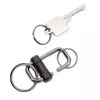 TROIKA 2-WAY KEY snelkoppeling-sleutelhanger, matzwart metaalgietwerk met afneembare splitring (KR22-09/BK)