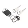 TROIKA 2-WAY KEY snelkoppeling-sleutelhanger, matzwart metaalgietwerk met afneembare splitring (KR22-09/BK)