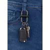 TROIKA 2-WAY KEY snelkoppeling-sleutelhanger, matzwart metaalgietwerk met afneembare splitring (KR22-09/BK)