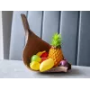EUROPALMS kunstmatige fruitmix in netzak, 12 stuks, polyethyleen, veelkleurig, decoratief 83309211