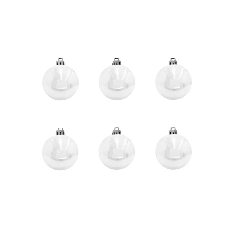 EUROPALMS decoratieballen-set 7 cm, wit, 6 stuks (83501254)