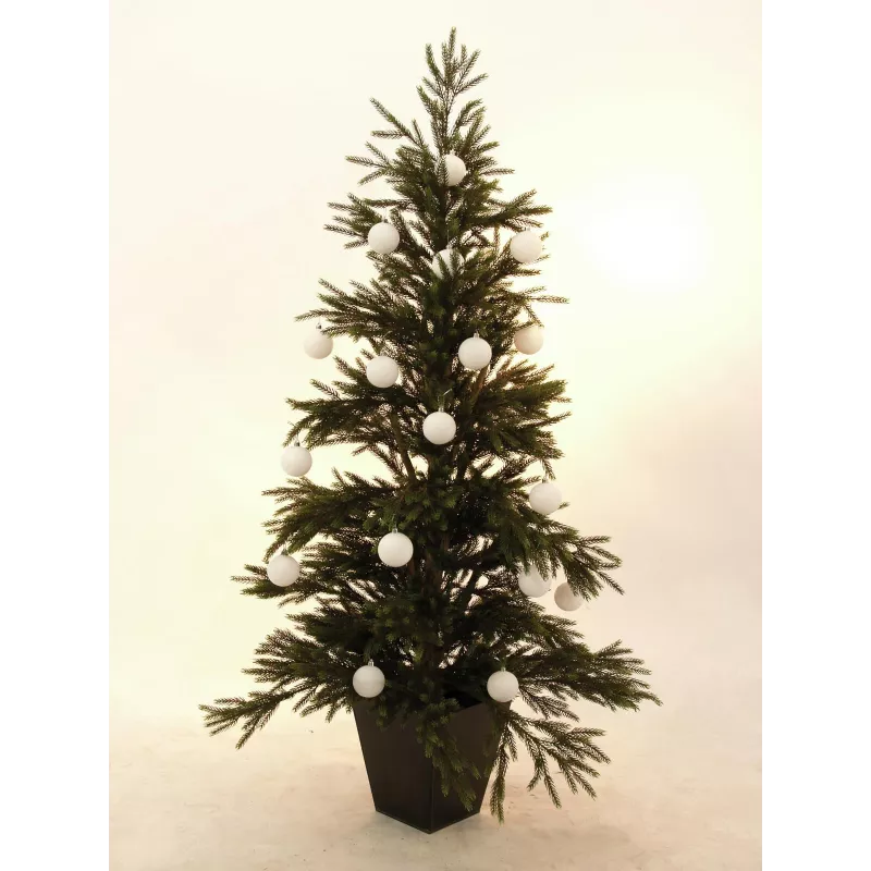 EUROPALMS decoratieballen-set 7 cm, wit, 6 stuks (83501254)