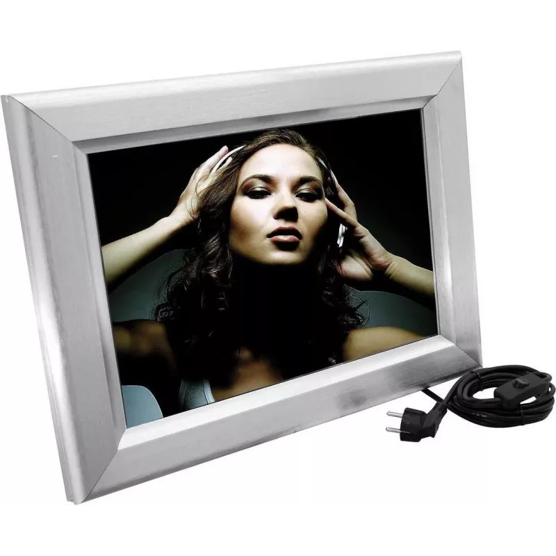 EUROPALMS A3 verlichte reclamewand-display, LED-achtergrondverlichting, aluminium frame, zilver 83331750