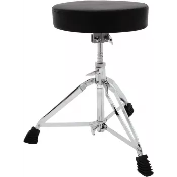 DIMAVERY DT-80 drum throne, ronde zitting, in hoogte verstelbaar 480-600 mm, dubbel versterkt statief, zwart 26031100