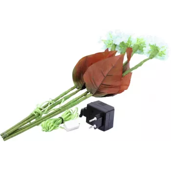 EUROPALMS Kunstmatige hortensia met 100 warmwitte LED's, witte bloemen, 60 cm 83330300