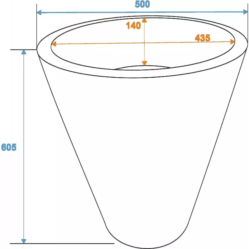 EUROPALMS glasvezel plantenbak, groen, 44x61 cm 83011763