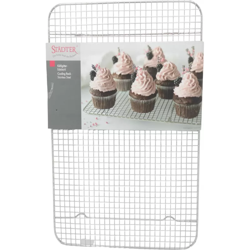 Städter rechthoekig cakekoelrek 42,5 x 29,5 x 2,5 cm verchroomd staal 464261