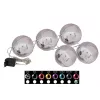EUROPALMS LED sneeuwbal 8 cm, roze, 5-pack (83501238)