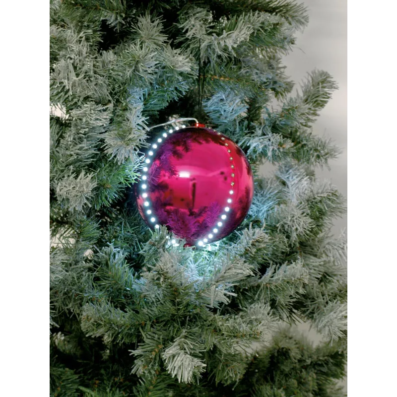 EUROPALMS LED sneeuwbal 8 cm, roze, 5-pack (83501238)