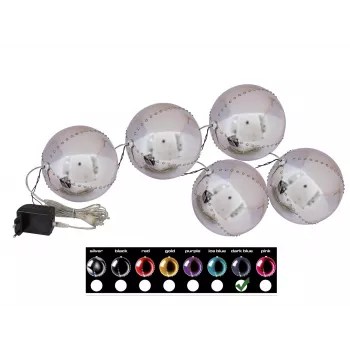 EUROPALMS LED sneeuwbal 8 cm, donkerblauw, 5-set 83501239