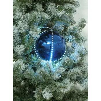 EUROPALMS LED sneeuwbal 8 cm, donkerblauw, 5-set 83501239