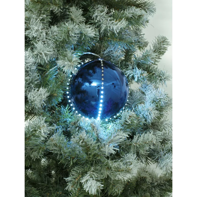 EUROPALMS LED sneeuwbal 8 cm, donkerblauw, 5-set 83501239