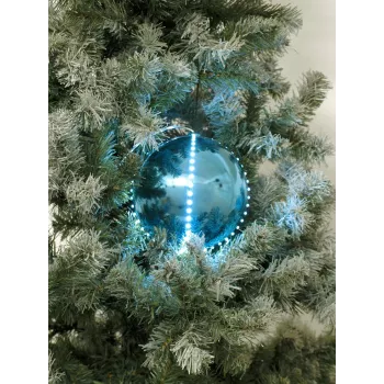 EUROPALMS LED sneeuwbal 15 cm, ice blue 83501241