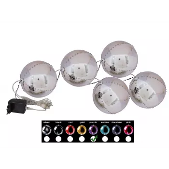 EUROPALMS LED sneeuwbal 8 cm, lila, 5-pack 83501240