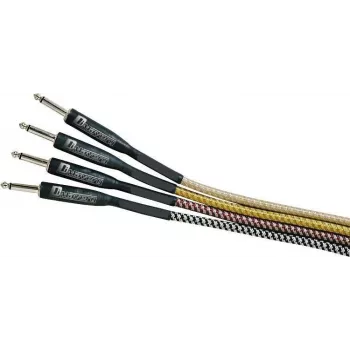 DIMAVERY instrumentkabel 3 m zwart/zilver vernikkelde TS-jackpluggen 26300051