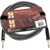 DIMAVERY instrumentkabel 3 m zwart/zilver vernikkelde TS-jackpluggen 26300051