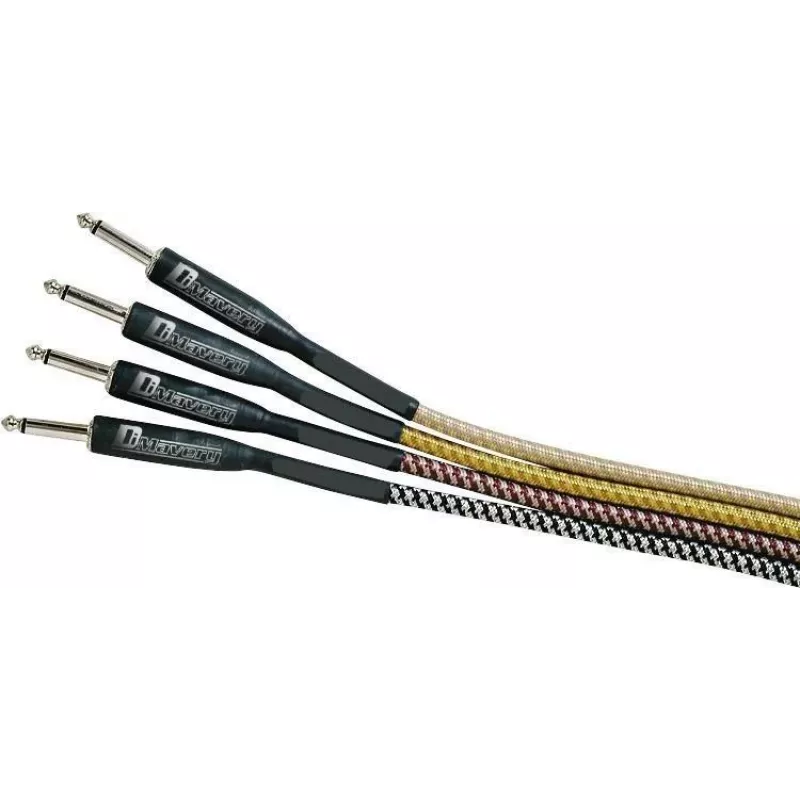 DIMAVERY instrumentkabel 3 m zwart/zilver vernikkelde TS-jackpluggen 26300051
