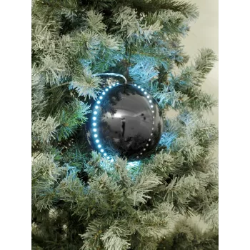 EUROPALMS LED sneeuwbol 15 cm, zwart 83501244