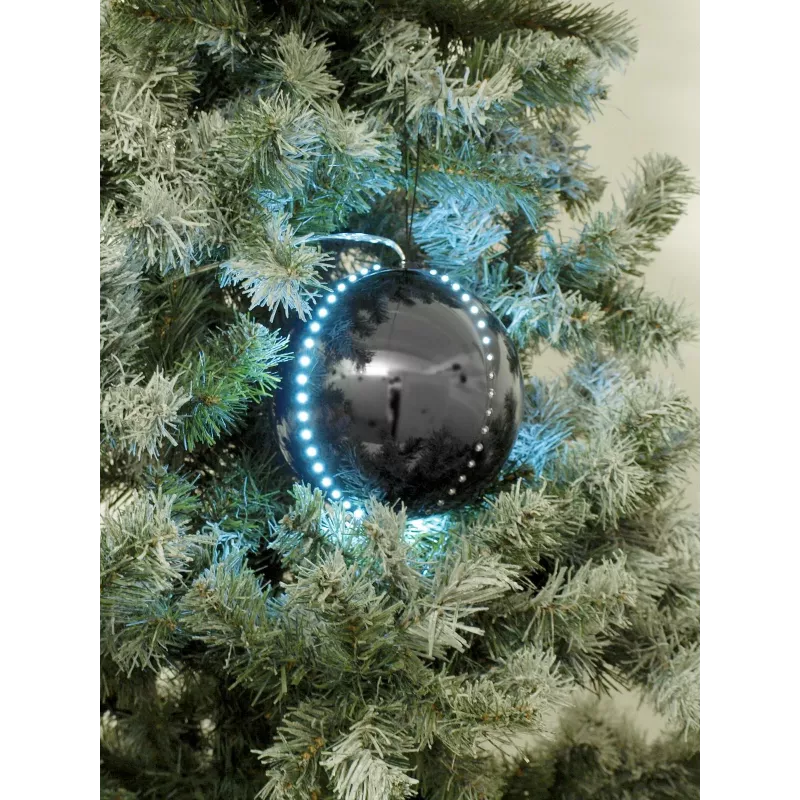 EUROPALMS LED sneeuwbol 15 cm, zwart 83501244