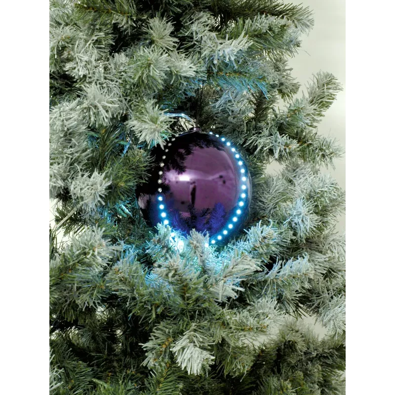 EUROPALMS LED sneeuwbol 15 cm, paars 83501248