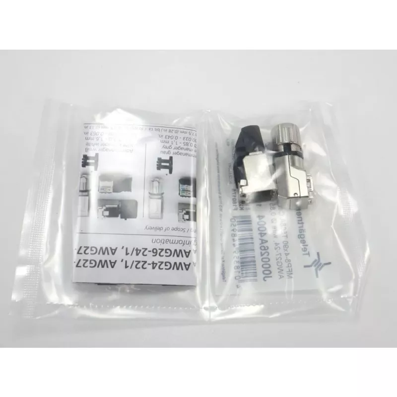 Telegärtner MFP8-4x90 Cat.6A veldmonteerbare RJ45 stekker, T568A, afgeschermd, multi-hoek J00026A4004