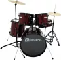 Dimavery DS-200 drumstel wijnrood incl. bassdrum-pedaal en bekkens